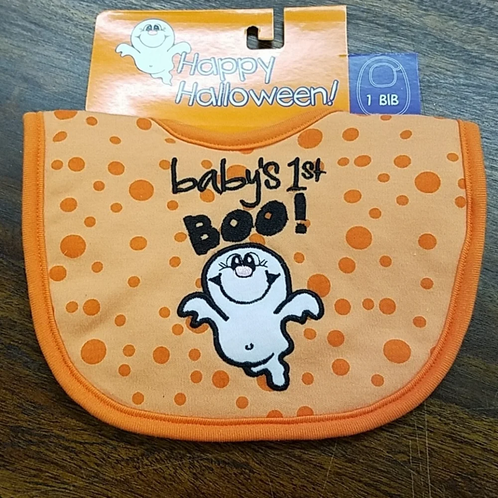Happy Halloween Baby's First Boo Ghost Bib